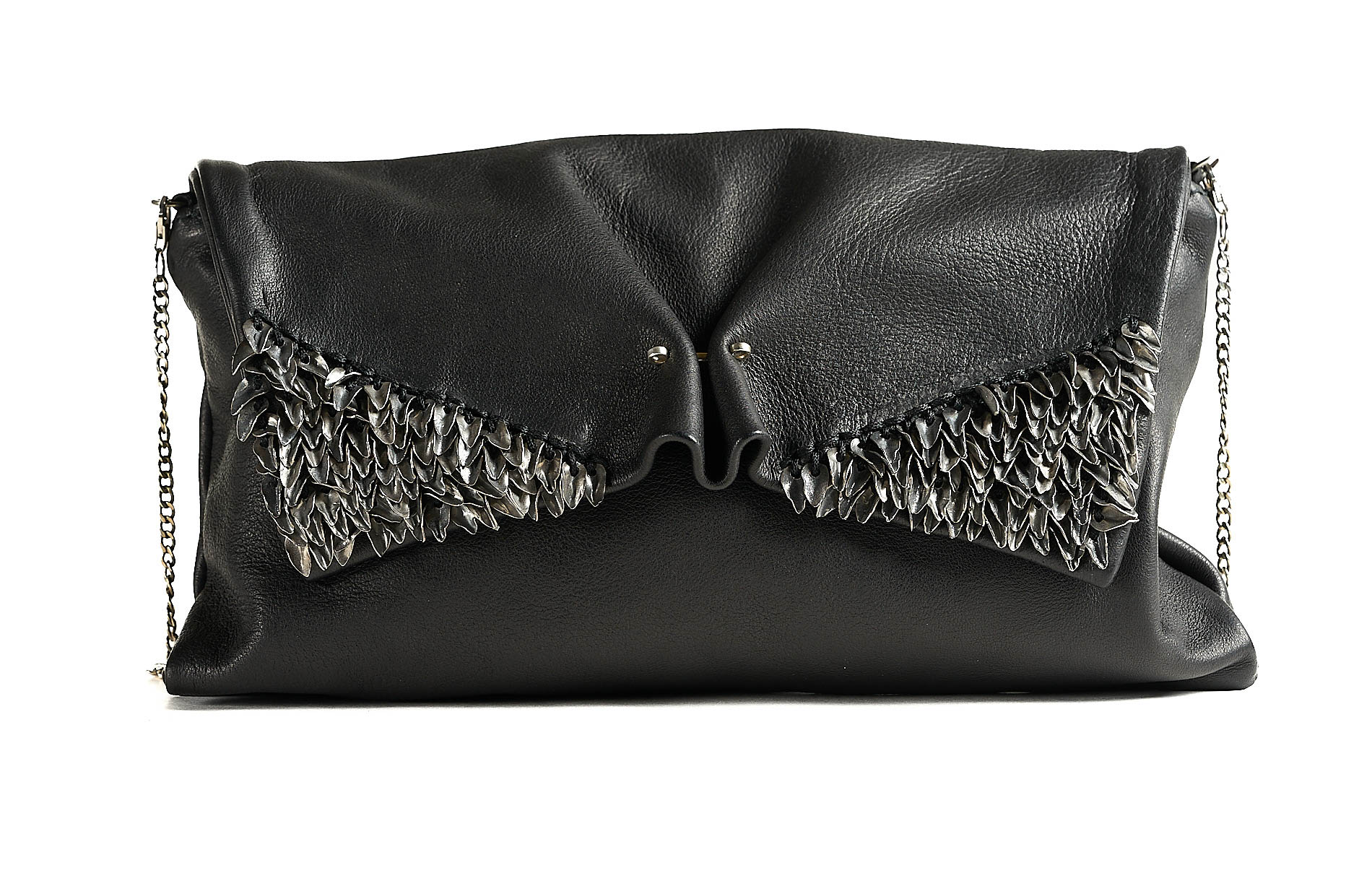 daniele basta leather and silver bags - FRONT
